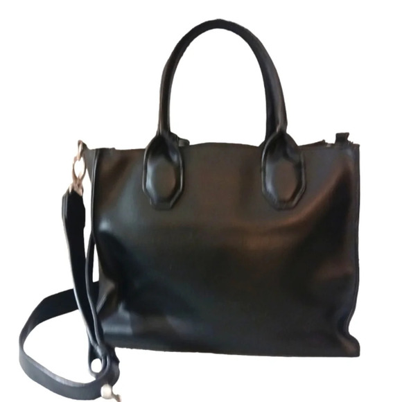 NEW London Fog Black & White Handbag Purse Crossbody - Picture 4 of 13